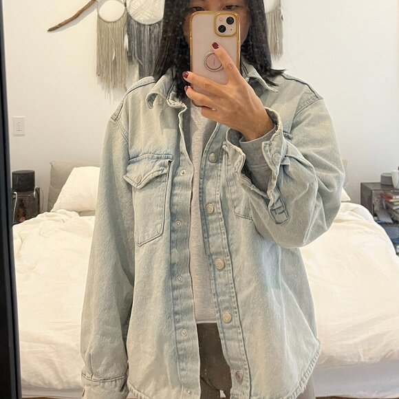 Zara Light Blue Oversized Denim Jacket XS / S - Picture 4 of 4